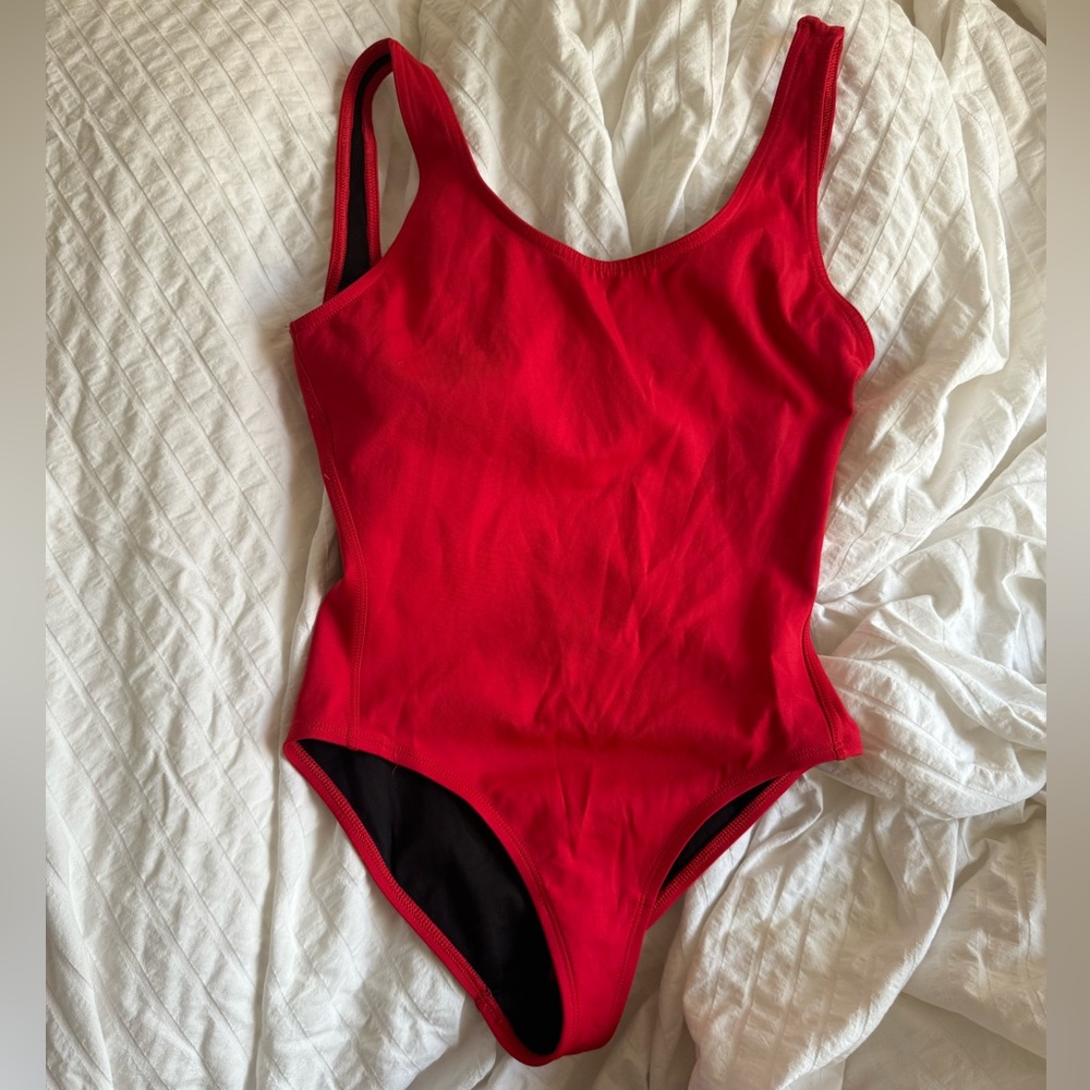 Kit and Ace Red Low Back One-Piece Swimsuit